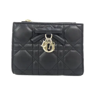Pre-owned Dior Christian  Black Leather Wallet (bi-fold) ()