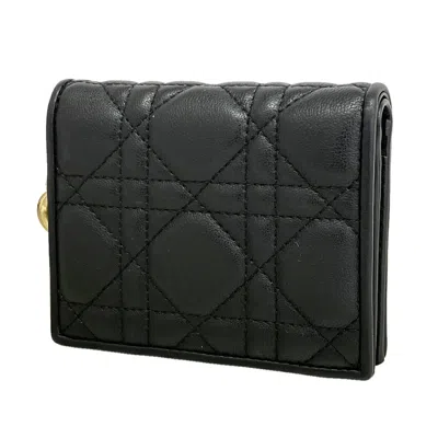 Pre-owned Dior Christian  Black Leather Wallet (bi-fold) ()