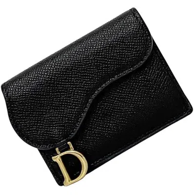 Pre-owned Dior Christian  Black Leather Wallet (tri-fold) ()