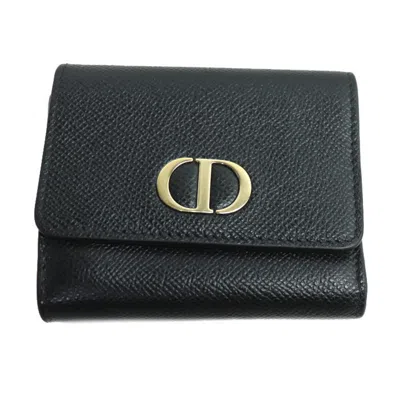 Pre-owned Dior Christian  Black Leather Wallet (tri-fold) ()