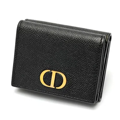 Pre-owned Dior Christian  Black Leather Wallet (tri-fold) ()
