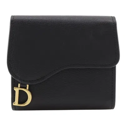 Pre-owned Dior Christian  Black Leather Wallet (tri-fold) ()