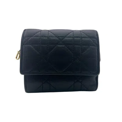 Pre-owned Dior Christian  Black Leather Wallet (tri-fold) ()