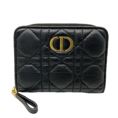 Pre-owned Dior Christian  Black Leather Wallet (tri-fold) ()