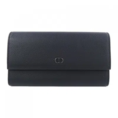 Pre-owned Dior Christian  Black Long Bill Wallet (bi-fold) ()