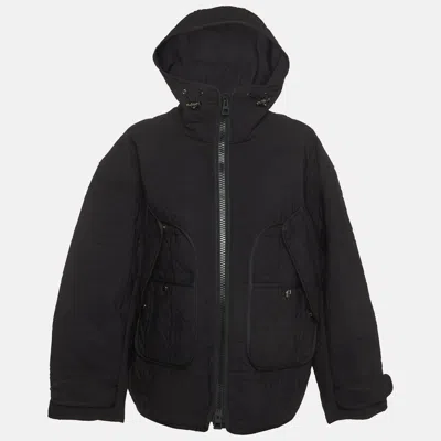 Pre-owned Dior Christian  Black Macrocannage Nylon Blend Anorak Jacket M