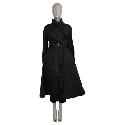 Pre-owned Dior Christian  Black Moire 2023 Trench & Removable Vest Coat Jacket 36 Xs