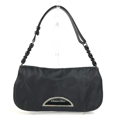 Pre-owned Dior Christian  Black Monogram Nylon Pouch Shoulder Bag ()