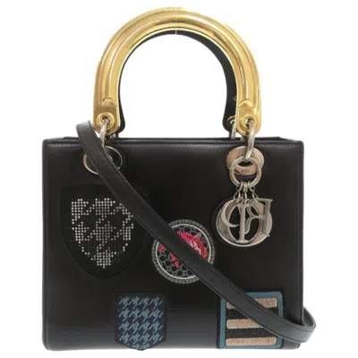 Pre-owned Dior Christian  Black Multi-color Leather Handbag Shoulder Bag ()