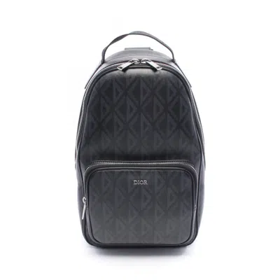 Pre-owned Dior Christian  Black Navy Coated Canvas Leather Fanny Pack Sling Bag () In Multi