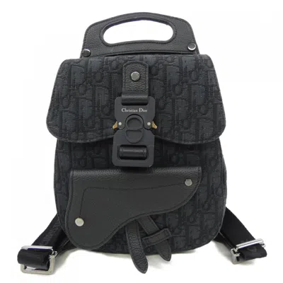Pre-owned Dior Christian  Black Navy Jacquard Backpack () In Black, Navy