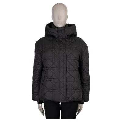 Pre-owned Dior Christian  Black Nylon 2024 Alps Macrocannage Down Puffer Jacket L