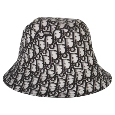 Pre-owned Dior Christian  Black Nylon Reversible Teddy Bucket Hat 56