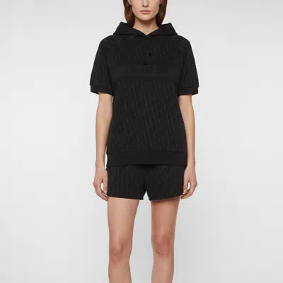 Pre-owned Dior Christian  Black Oblique Jersey Hoodie And Shorts Set S/m