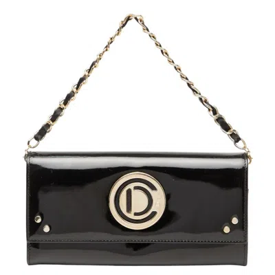 Pre-owned Dior Christian  Black Patent Leather Chain/shoulder Wallet ()