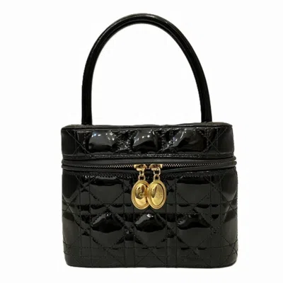 Pre-owned Dior Christian  Black Patent Leather Handbag Vanity Bag ()