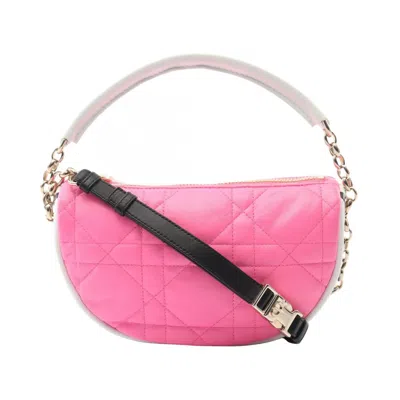 Pre-owned Dior Christian  Black Pink White Leather Shoulder Bag () In Multi