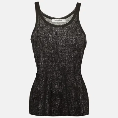 Pre-owned Dior Christian  Black Rib Knit Tank Top S