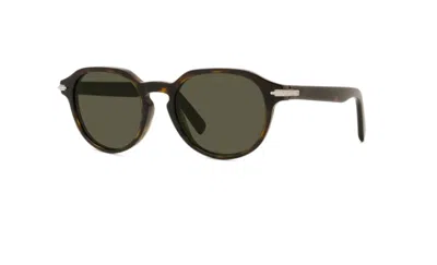 Pre-owned Dior Christian  Black Suit R2i 20c0 Havana/green Round Men's Sunglasses