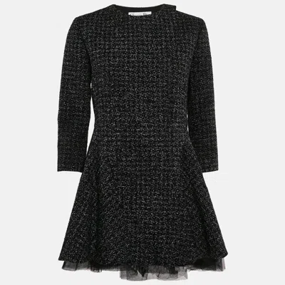 Pre-owned Dior Christian  Black Tweed Flared Jacket M