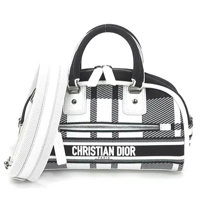 Pre-owned Dior Christian  Black White Canvas Handbag Shoulder Bag () In Multi