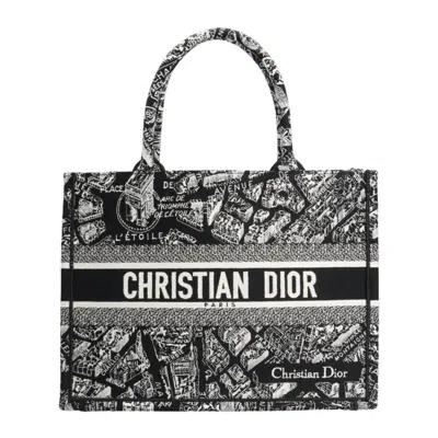 Pre-owned Dior Christian  Black White Canvas Tote Bag ()