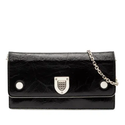 Pre-owned Dior Christian  Black White Leather Shoulder Bag () In Multi