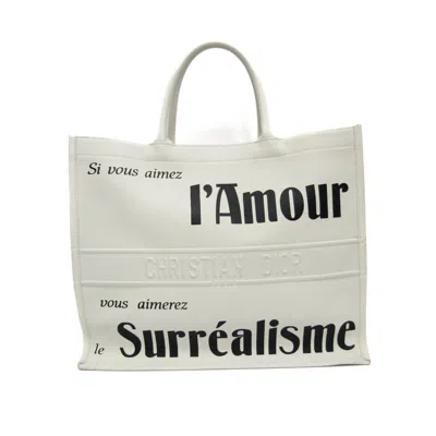 Pre-owned Dior Christian  Black White Leather Tote Bag ()