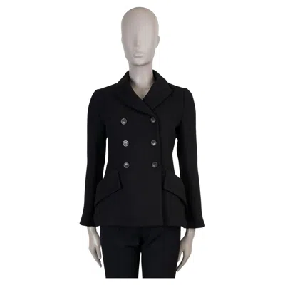 Pre-owned Dior Christian  Black Wool 2019 Double Breasted Twill Bar Jacket 38 S
