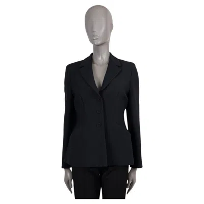 Pre-owned Dior Christian  Black Wool 30 Montaigne Bar Jacket 42 L