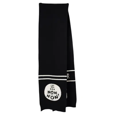 Pre-owned Dior Christian  Black Wool & Cashmere 2018 J'a 8 Non Non Non Muffler Scarf
