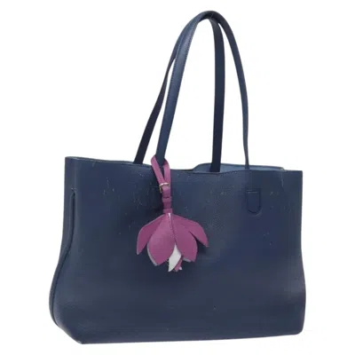 Pre-owned Dior Christian  Blossom Handbag Leather Blue Leather Tote Bag Bag ()