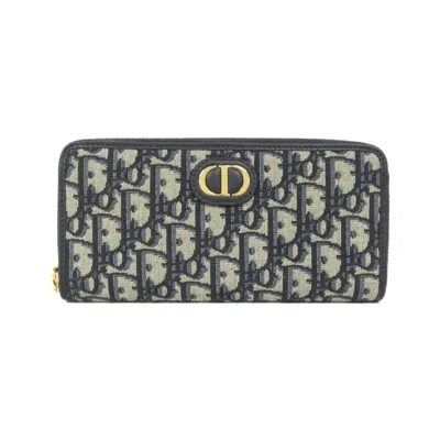 Pre-owned Dior Christian  Blue Canvas Long Wallet (bi-fold) ()