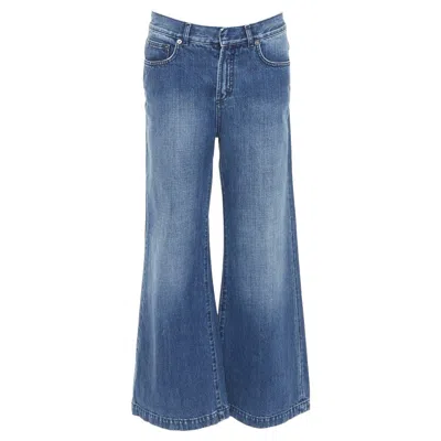 Pre-owned Dior Christian  Blue Cotton Darted Pockets Wide Leg Denim Cropped Jeans Fr36 S