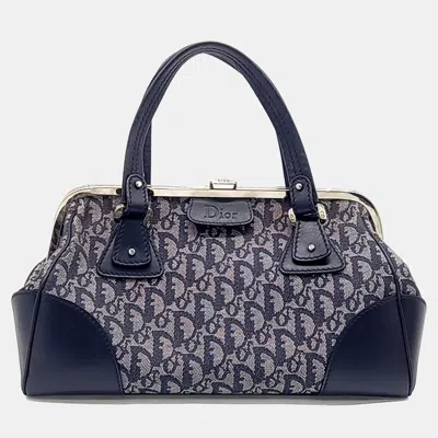 Pre-owned Dior Christian  Blue Denim And Leather Tote Bag