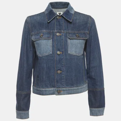 Pre-owned Dior Christian  Blue Denim Cropped Jacket M