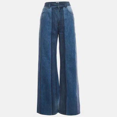 Pre-owned Dior Christian  Blue Denim Dual Tone Patchwork Jeans M/ Waist 29"