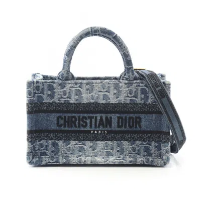 Pre-owned Dior Christian  Blue Denim Handbag Tote Bag ()