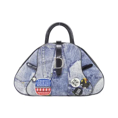 Pre-owned Dior Christian  Blue Denim Leather Handbag ()