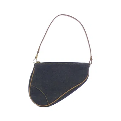 Pre-owned Dior Christian  Blue Denim Shoulder Bag ()