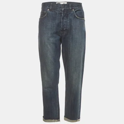 Pre-owned Dior Christian  Blue Denim Straight Leg Boyfriend Jeans S/waist 28"