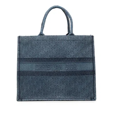 Pre-owned Dior Christian  Blue Denim Tote Bag ()