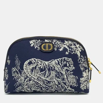 Pre-owned Dior Christian  Blue Fabric 30 Montaigne Beauty Pouch