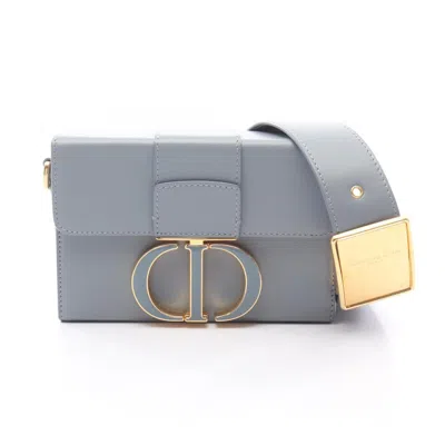 Pre-owned Dior Christian  Blue Gray Leather Shoulder Bag () In Multi