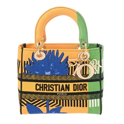 Pre-owned Dior Christian  Blue Green Yellow Canvas Shoulder Bag () In Blue, Green, Yellow