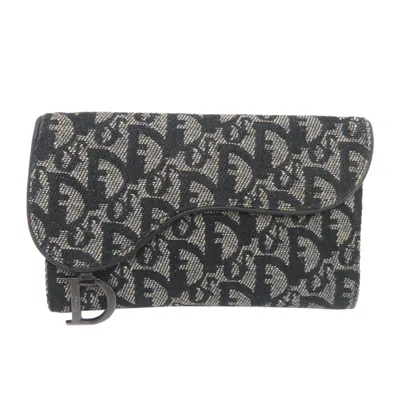 Pre-owned Dior Christian  Blue Jacquard Wallet (tri-fold) ()