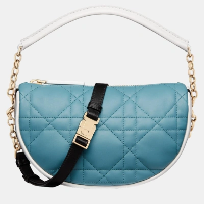 Pre-owned Dior Christian  Blue Lambskin Small  Vibe Hobo Bag