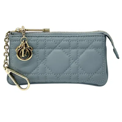 Pre-owned Dior Christian  Blue Leather Coin Purse/coin Case ()