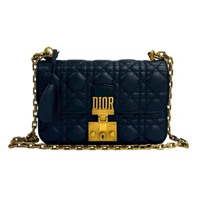 Pre-owned Dior Christian  Blue Leather Shoulder Bag ()