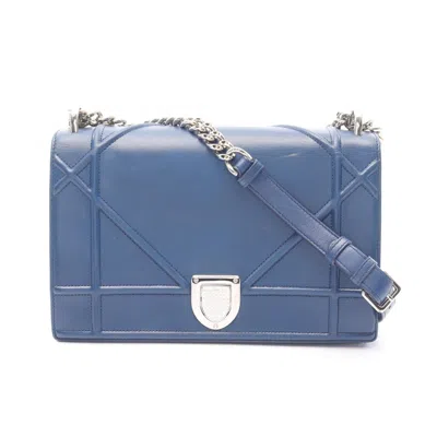 Pre-owned Dior Christian  Blue Leather Shoulder Bag ()